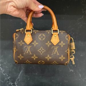 Louis Vuitton Brown Monogram Mini HL Speedy with lock key top handle small bag